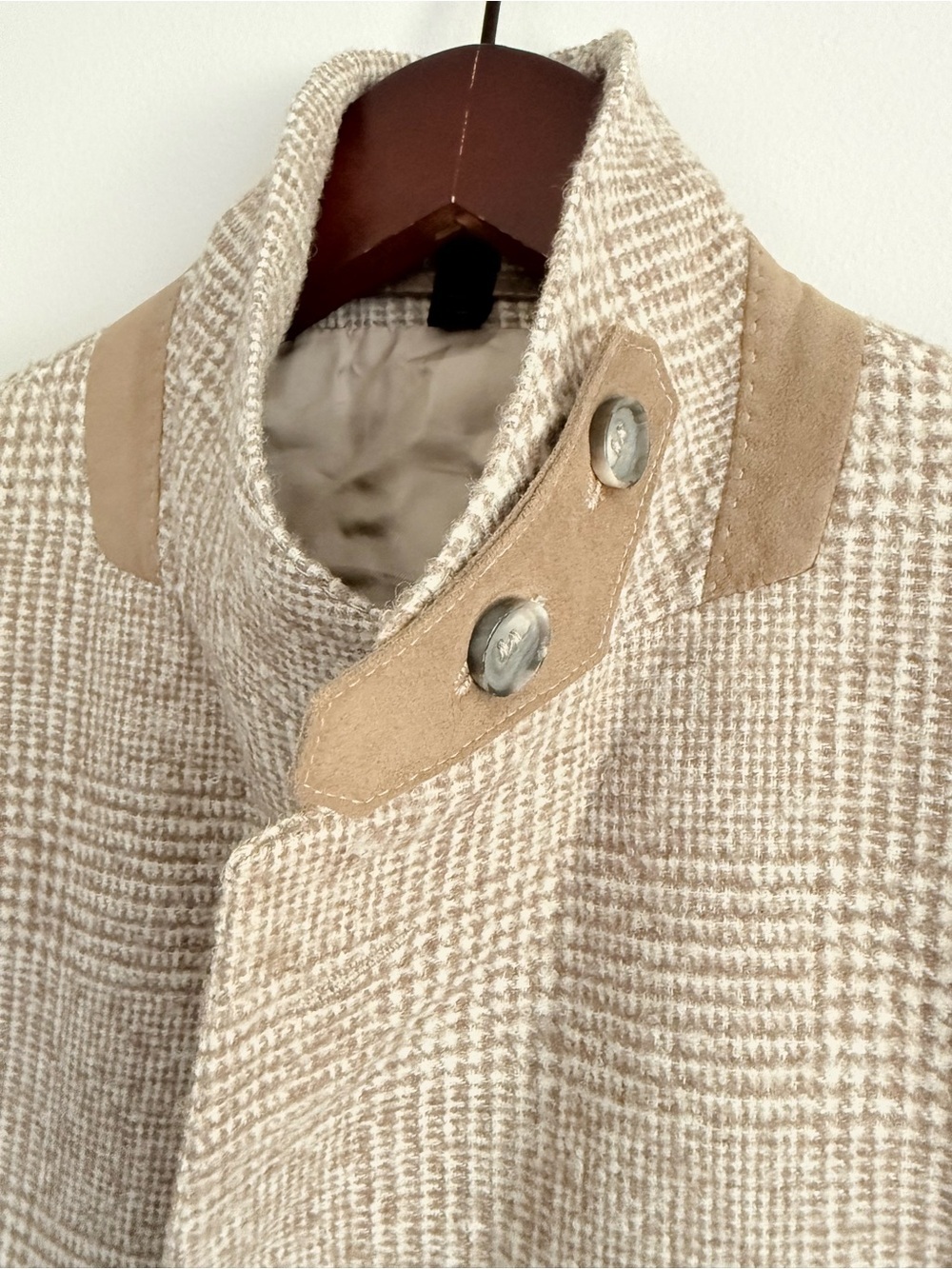 Hugo Boss Vintage Unisex Beige Italian Woven Plaid Blazer - Picture 4 of 13